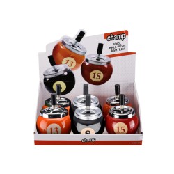 Champ Αντιανεμικό Μεταλλικό Τασάκι Push Pool Ball 